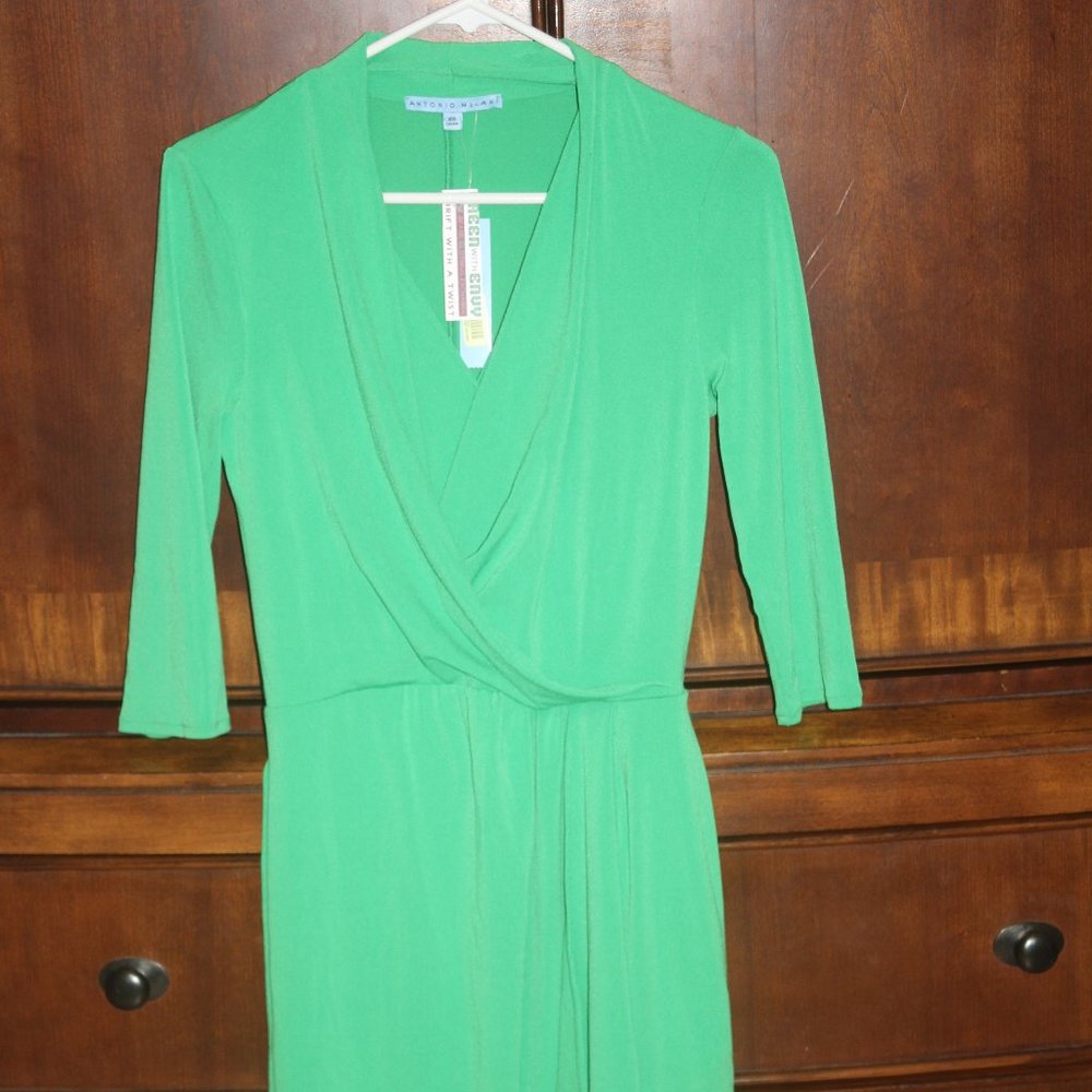 Womens green midi dress